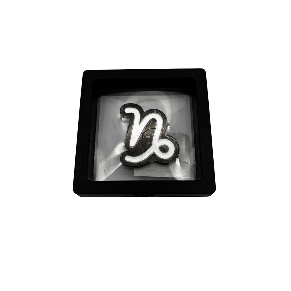 Capricorn Zodiac Sign Enamel Pin White Black Astrology Accessory